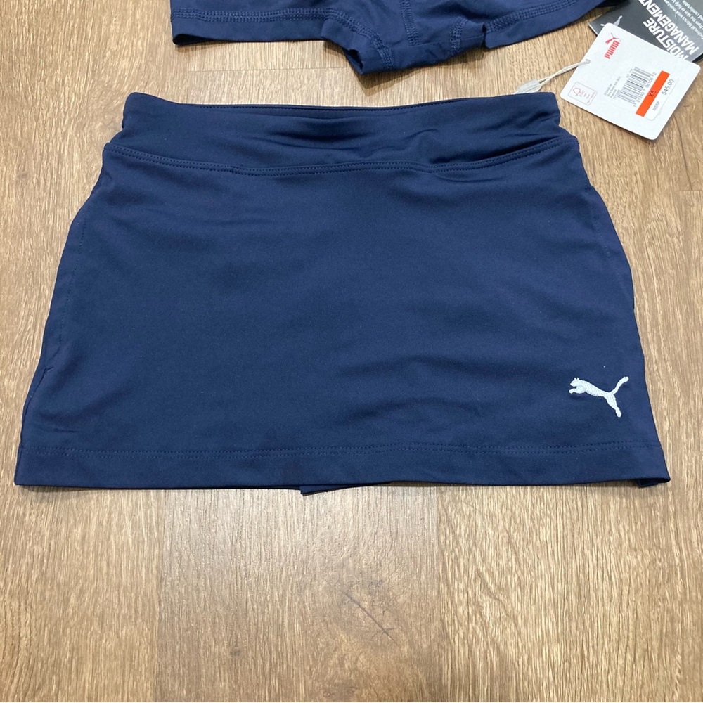 Puma Girls Navy Blue Athletic Tennis Skirt Activewear Size XS (5-6) With Shorts - Picture 3 of 16